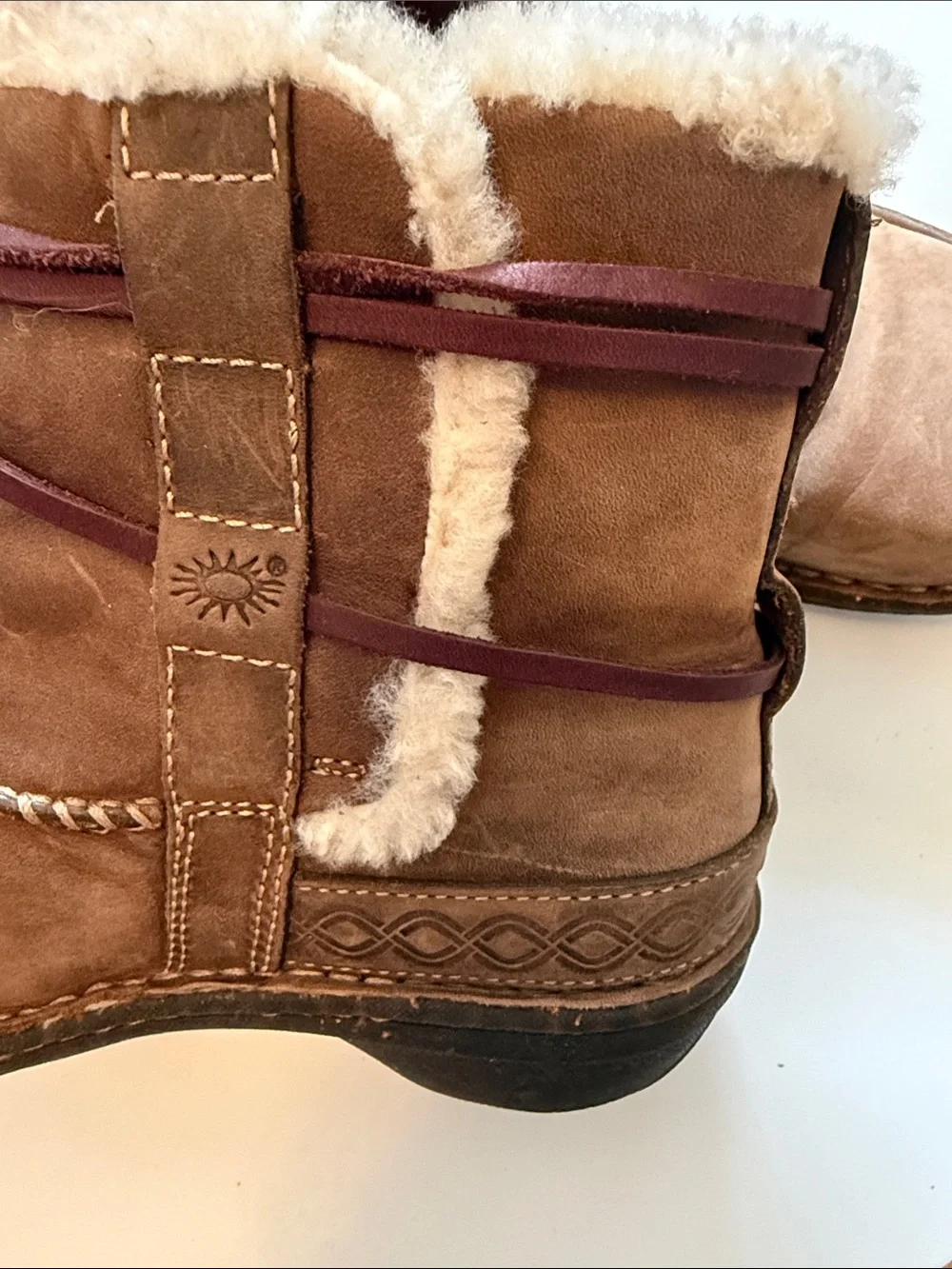 Preowned Women’s Size 7 Brown Leather UGG Cove ankle boots